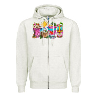 Oatmeal Heather aloha coffe cups Zipper Hoodie - texasbilliewilder
