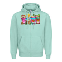 Seafoam aloha coffe cups Zipper Hoodie - texasbilliewilder