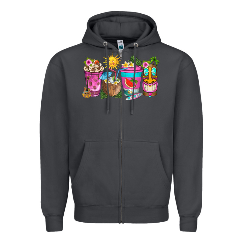 Aloha Coffe Cups Zipper Hoodie by texasbilliewilder | Teevron