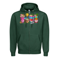 Sports Green aloha coffe cups Zipper Hoodie - texasbilliewilder