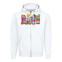 White aloha coffe cups Zipper Hoodie - texasbilliewilder