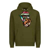 Army Green Serape Cowboy Tongue Premium Hoodie - Jasminsmagicworld