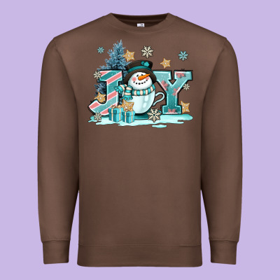 Cute Coffeecup Snowmanand Joy Premium Sweatshirt Designed By Adodesignshop