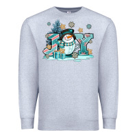 Heather Grey cute coffeecup snowmanand joy Premium Sweatshirt - AdoDesignShop