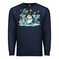 Navy cute coffeecup snowmanand joy Premium Sweatshirt - AdoDesignShop