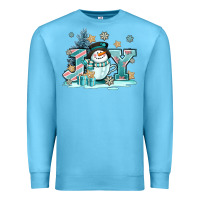 Ocean Blue cute coffeecup snowmanand joy Premium Sweatshirt - AdoDesignShop