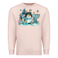 Pale Pink cute coffeecup snowmanand joy Premium Sweatshirt - AdoDesignShop