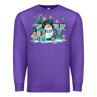 Purple cute coffeecup snowmanand joy Premium Sweatshirt - AdoDesignShop