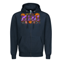 Navy mini basketball Zipper Hoodie - Zillion Design Studio