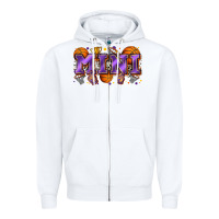 White mini basketball Zipper Hoodie - Zillion Design Studio