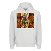 Dove Grey first in last out firefighter Premium Hoodie - AdoDesignShop