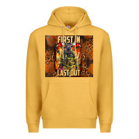 Mustard first in last out firefighter Premium Hoodie - AdoDesignShop
