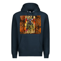 Navy first in last out firefighter Premium Hoodie - AdoDesignShop