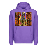 Purple first in last out firefighter Premium Hoodie - AdoDesignShop