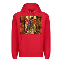Red first in last out firefighter Premium Hoodie - AdoDesignShop
