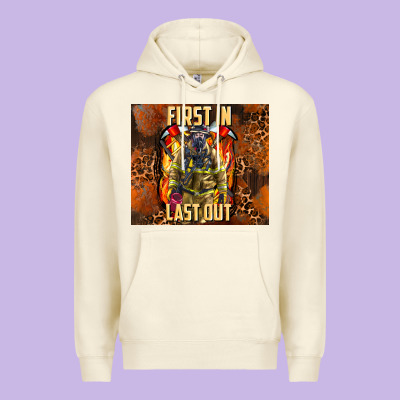 First In Last Out Firefighter Premium Hoodie Designed By Adodesignshop