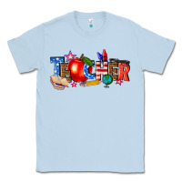 Dusty Blue American teacher Classic Tee - texasbilliewilder
