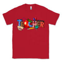 Red American teacher Classic Tee - texasbilliewilder