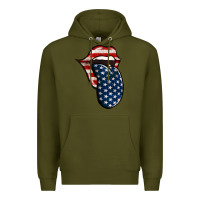Army Green America 4th Of July Tongue Premium Hoodie - Jasminsmagicworld