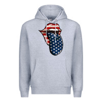 Heather Grey America 4th Of July Tongue Premium Hoodie - Jasminsmagicworld