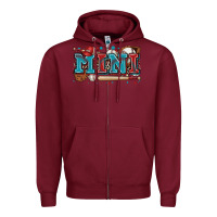Burgundy mini baseball Zipper Hoodie - Zillion Design Studio
