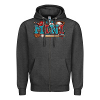 Charcoal Heather mini baseball Zipper Hoodie - Zillion Design Studio