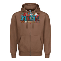 Chestnut mini baseball Zipper Hoodie - Zillion Design Studio