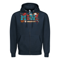 Navy mini baseball Zipper Hoodie - Zillion Design Studio