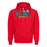 Red mini baseball Zipper Hoodie - Zillion Design Studio