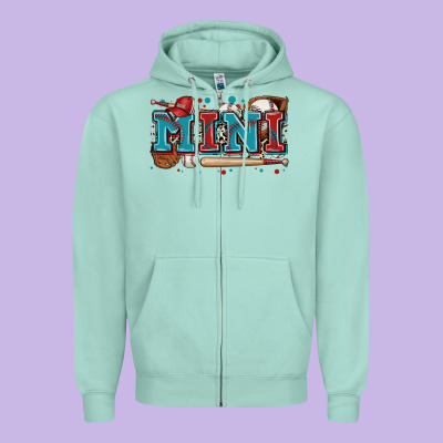 Mini Baseball Zipper Hoodie Designed By Zillion Design Studio