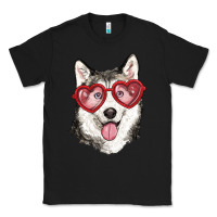 Black husky with love glasses Classic Tee - RanaPortraitStore