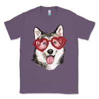 Lavender husky with love glasses Classic Tee - RanaPortraitStore