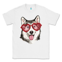 White husky with love glasses Classic Tee - RanaPortraitStore