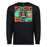 Black football leopard turquoise gemstone sunflower Premium Sweatshirt - JahusDesignShop