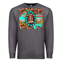 Charcoal Heather football leopard turquoise gemstone sunflower Premium Sweatshirt - JahusDesignShop