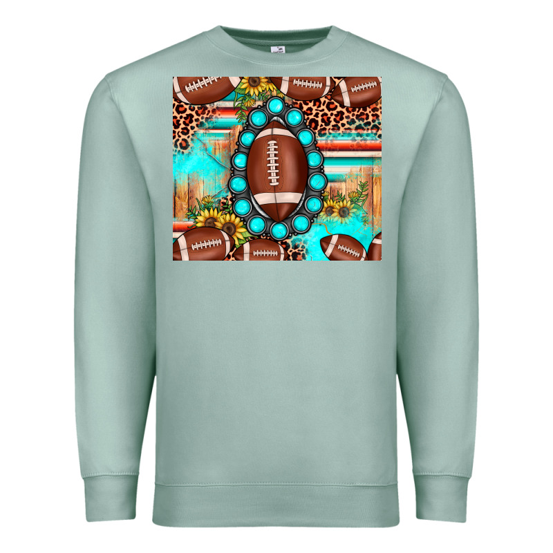 Football Leopard Turquoise Gemstone Sunflower Premium Sweatshirt by JahusDesignShop | Teevron
