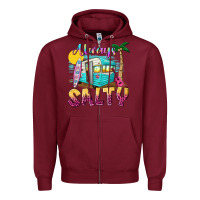 Burgundy always salty with caravan Zipper Hoodie - texasbilliewilder