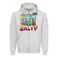 Dove Grey always salty with caravan Zipper Hoodie - texasbilliewilder