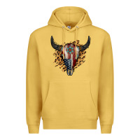 Antique Gold American Bull Skull Premium Hoodie - Jasminsmagicworld