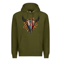 Army Green American Bull Skull Premium Hoodie - Jasminsmagicworld