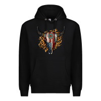 Black American Bull Skull Premium Hoodie - Jasminsmagicworld