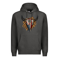 Charcoal Heather American Bull Skull Premium Hoodie - Jasminsmagicworld