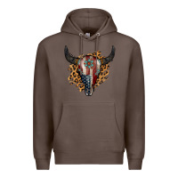 Coffee American Bull Skull Premium Hoodie - Jasminsmagicworld
