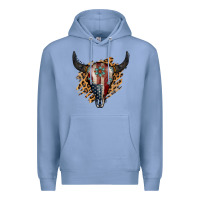 Colony Blue American Bull Skull Premium Hoodie - Jasminsmagicworld