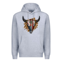 Heather Grey American Bull Skull Premium Hoodie - Jasminsmagicworld