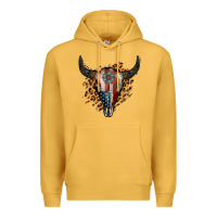 Mustard American Bull Skull Premium Hoodie - Jasminsmagicworld