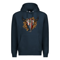 Navy American Bull Skull Premium Hoodie - Jasminsmagicworld