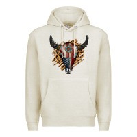 Oatmeal Heather American Bull Skull Premium Hoodie - Jasminsmagicworld