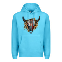 Ocean Blue American Bull Skull Premium Hoodie - Jasminsmagicworld