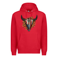 Red American Bull Skull Premium Hoodie - Jasminsmagicworld